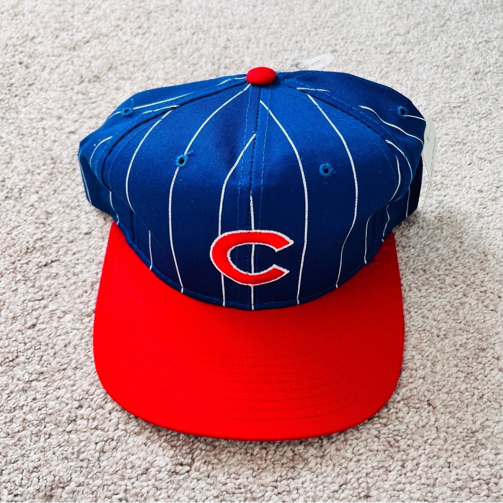 MLB NWT Vintage Rare 90s Chicago Cubs Baseball Pinstripe Cap STARTER Snapback